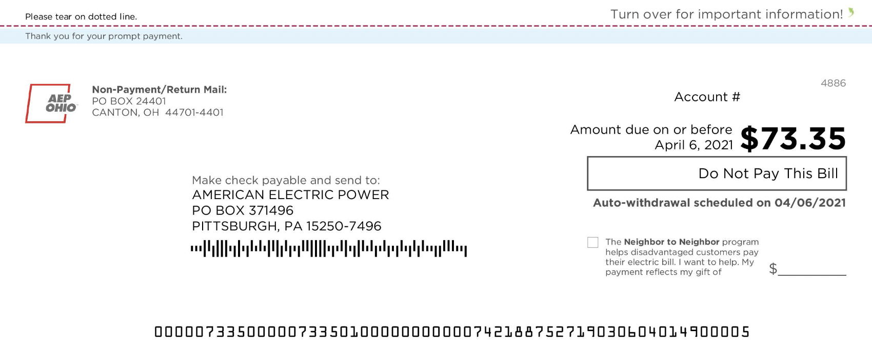 Aep number store