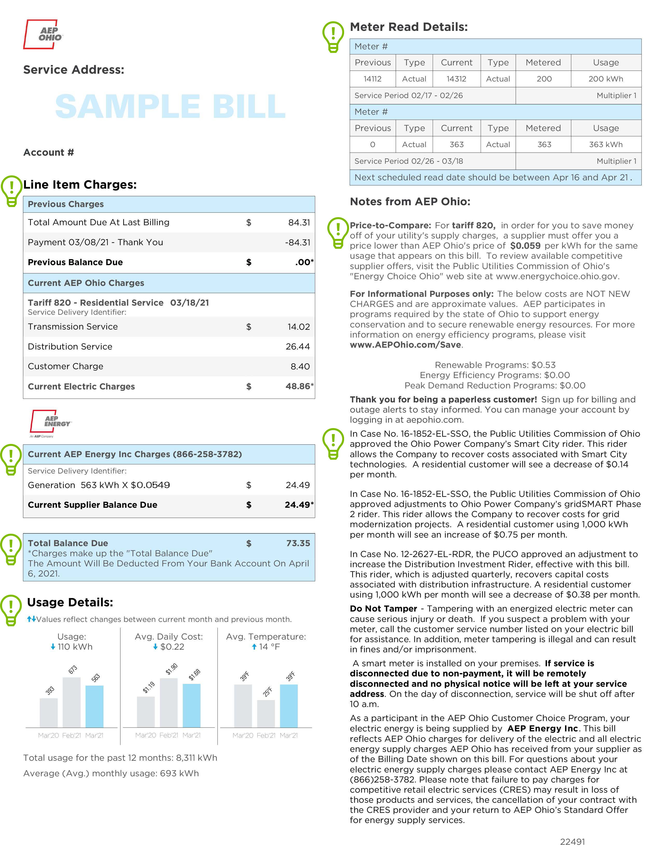 Sample Bill